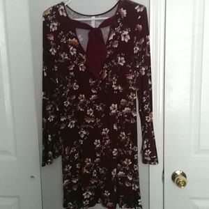 Burgundy flowy dress